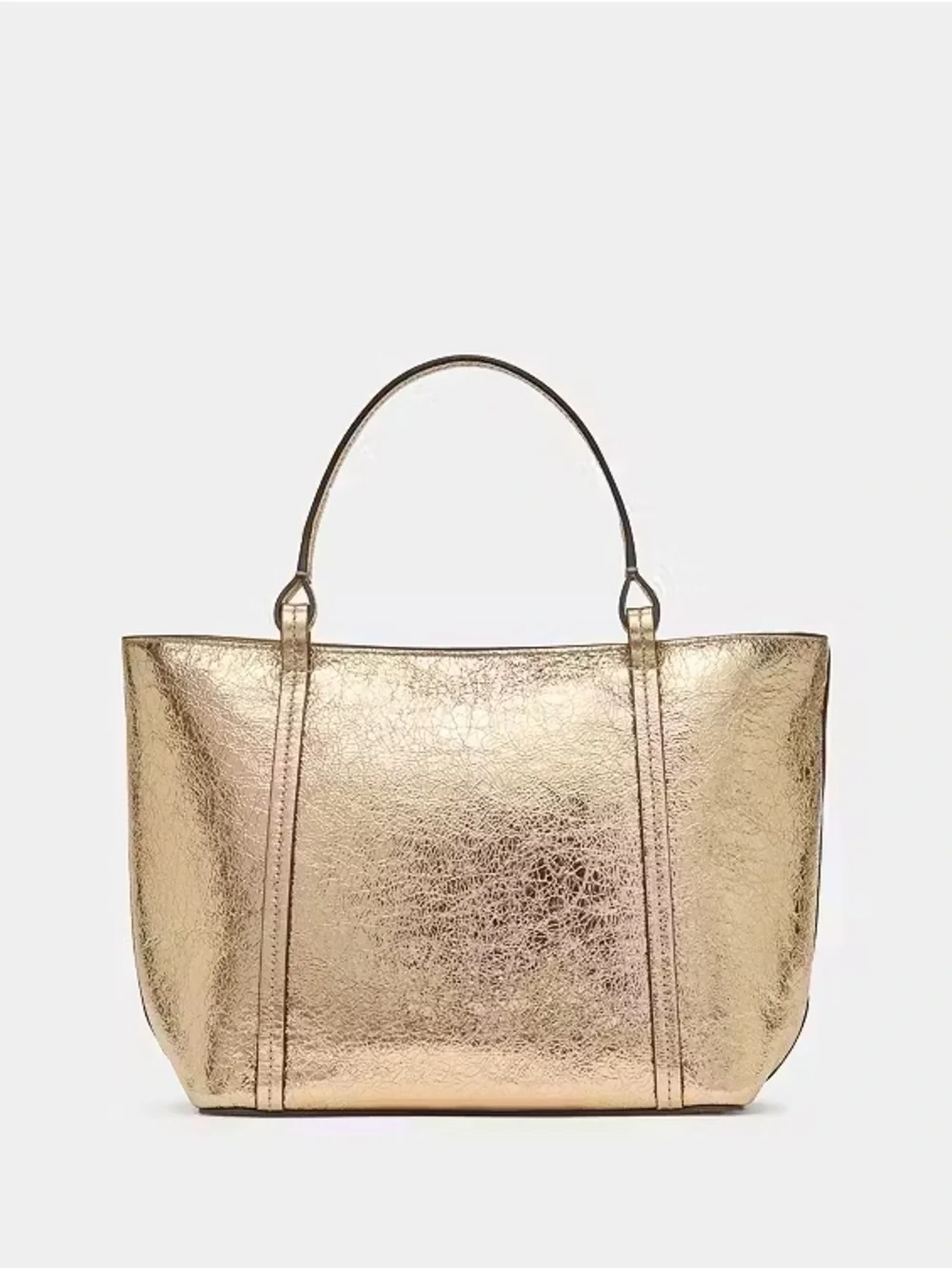 ♠️Kate Spade New York Marlowe Small Crinkled Leather Tote Bag, Metallic Gold NWT